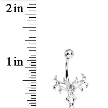 Crystalline Gem Exotic Leaves Belly Ring