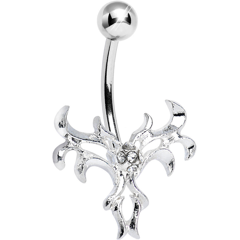 Crystalline Gem Exotic Leaves Belly Ring