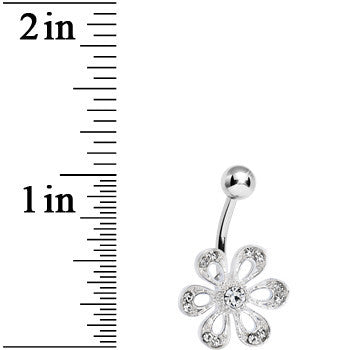 Crystalline Gem Sparkling Spring Flower Belly Ring