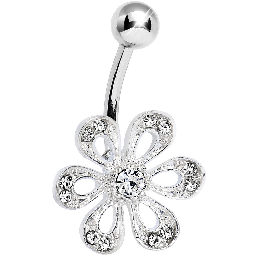 Crystalline Gem Sparkling Spring Flower Belly Ring