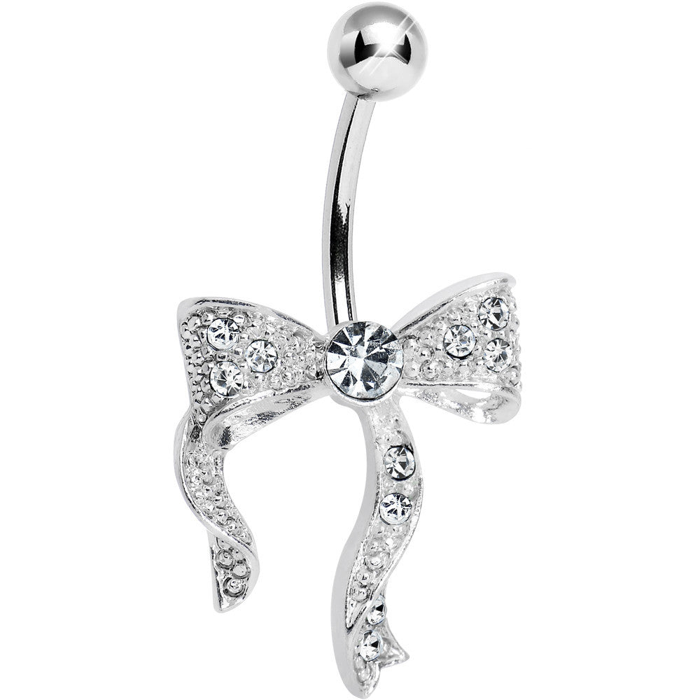 Crystalline Gem Bewitching Bow Belly Ring