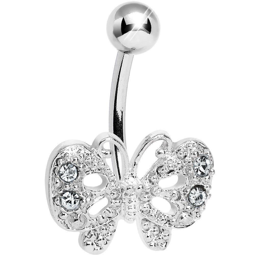 Crystalline Gem Enchanting Butterfly Belly Ring