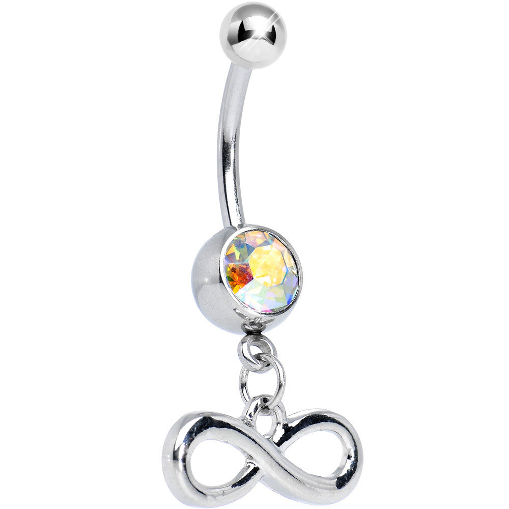 Aurora Gem Gleaming Infinity Symbol Dangle Belly Ring