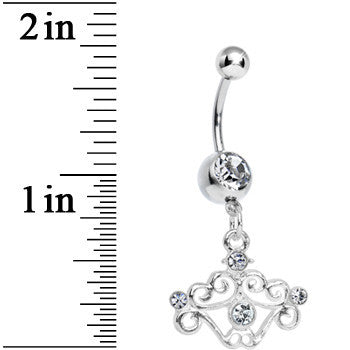 Crystalline Gem Fancy Swirled Cupcake Dangle Belly Ring