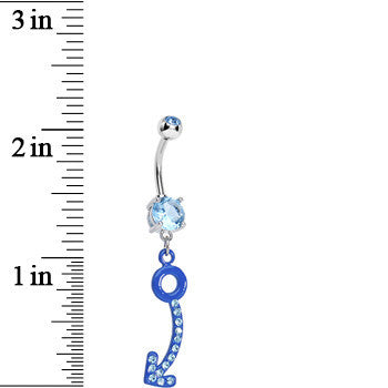 Aqua Gem Blue Glamour Arrow Dangle Belly Ring