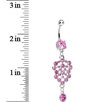 Pink Gem Pool of Sparkle Dangle Belly Ring