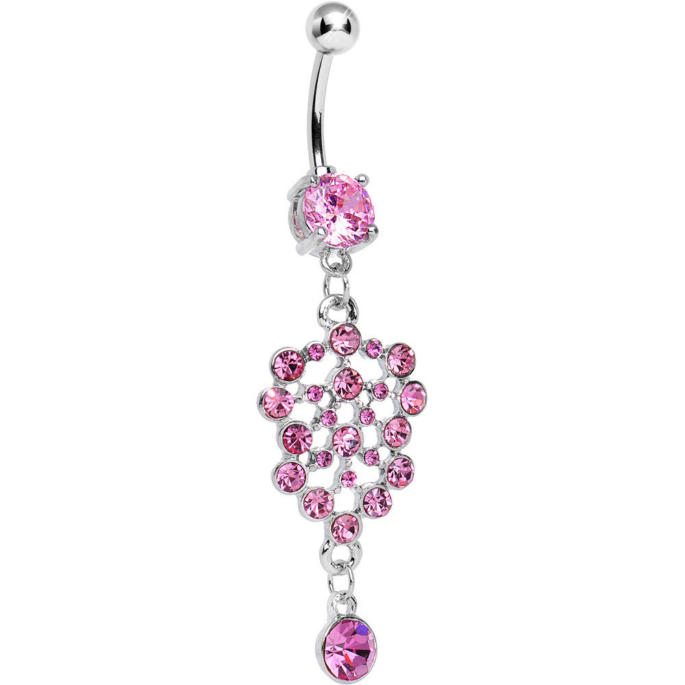 Pink Gem Pool of Sparkle Dangle Belly Ring