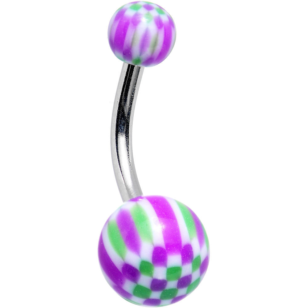 Purple Green White Acrylic Sweet Candy Belly Ring