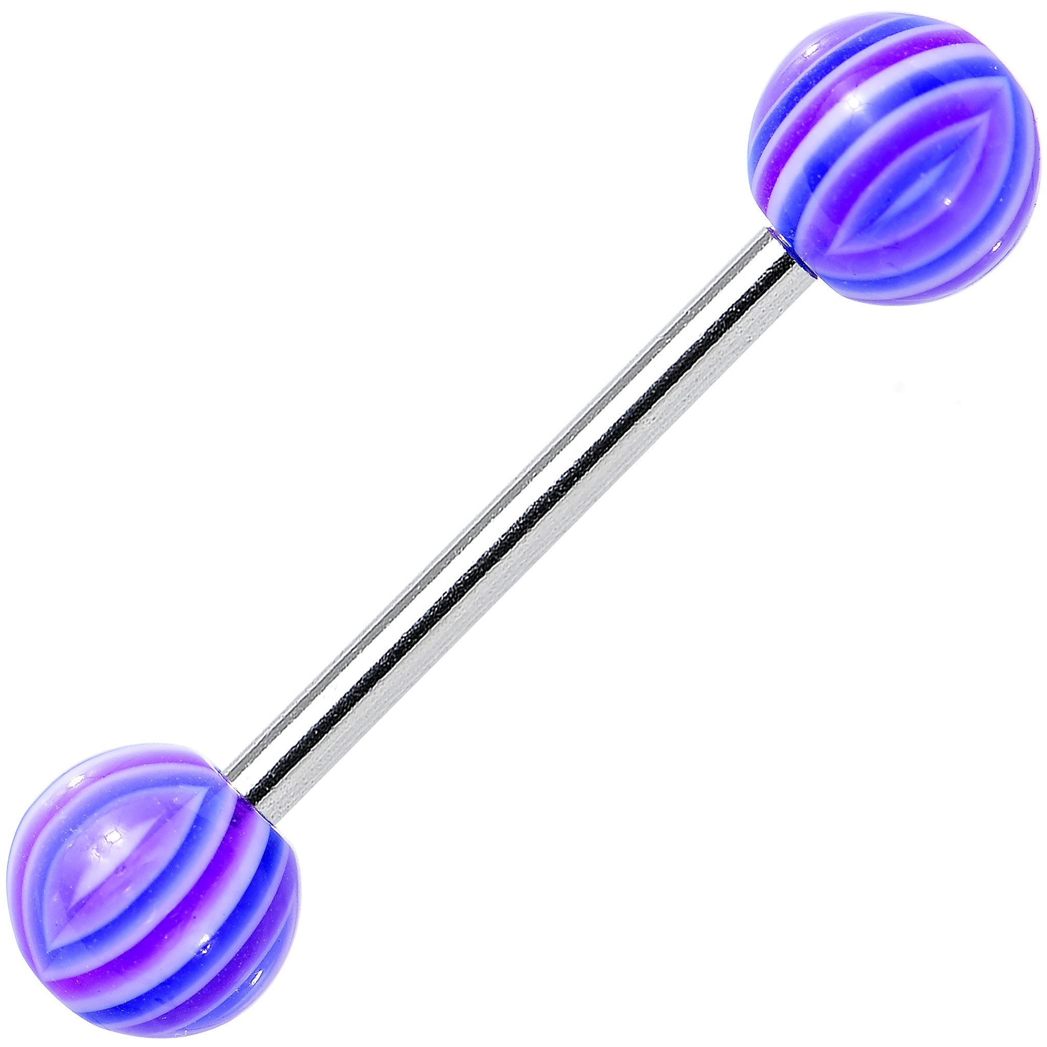 14 Gauge Purple Blue Acrylic Plum Perfect Barbell Tongue Ring 5/8