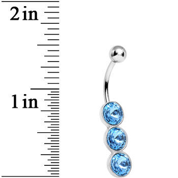 Aqua Gem Triple Twinkling Drops Belly Ring – BodyCandy