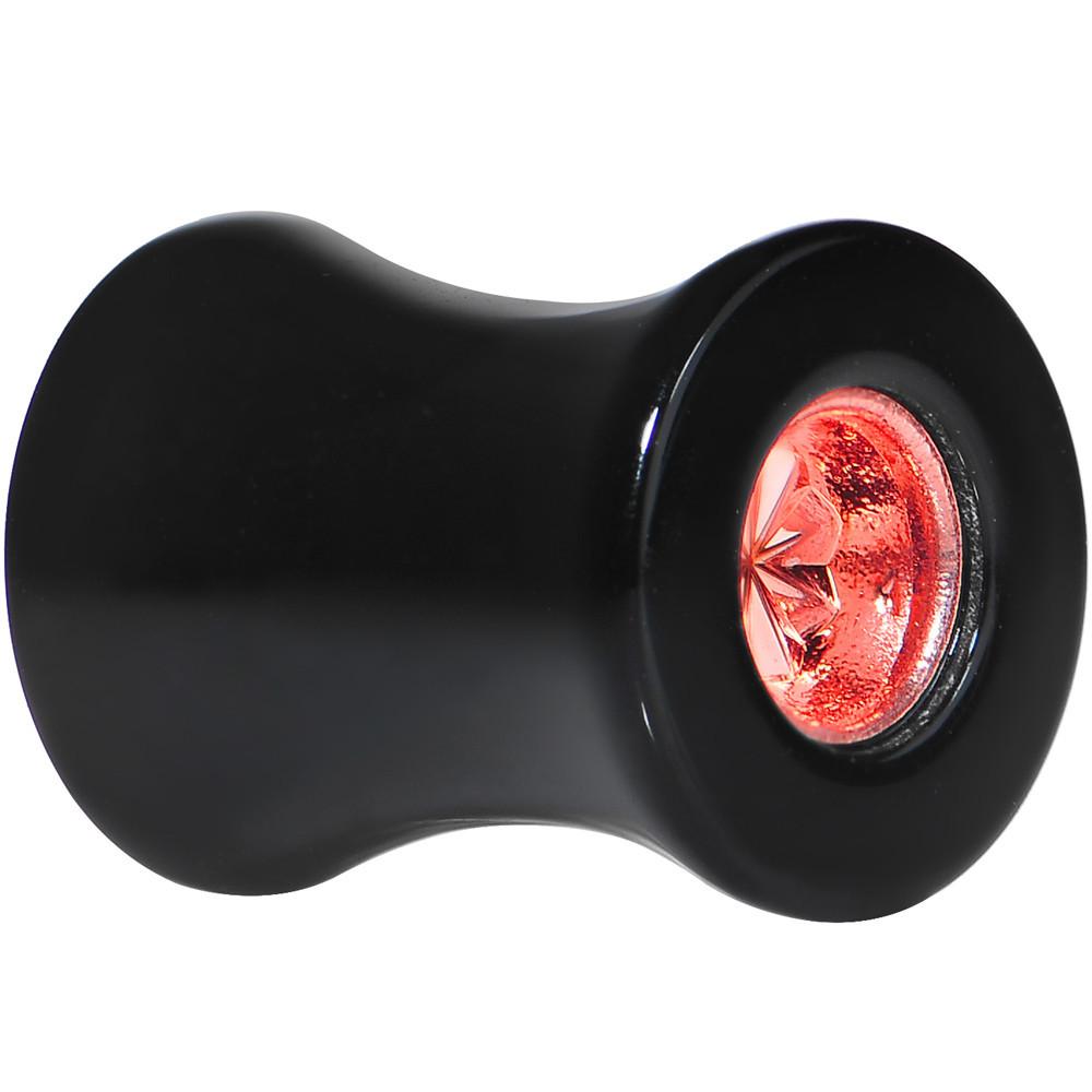 Black Acrylic Red Flashy Tire Rim Saddle Plug 2 Gauge to 20mm