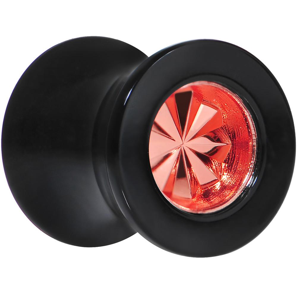 Black Acrylic Red Flashy Tire Rim Saddle Plug 2 Gauge to 20mm