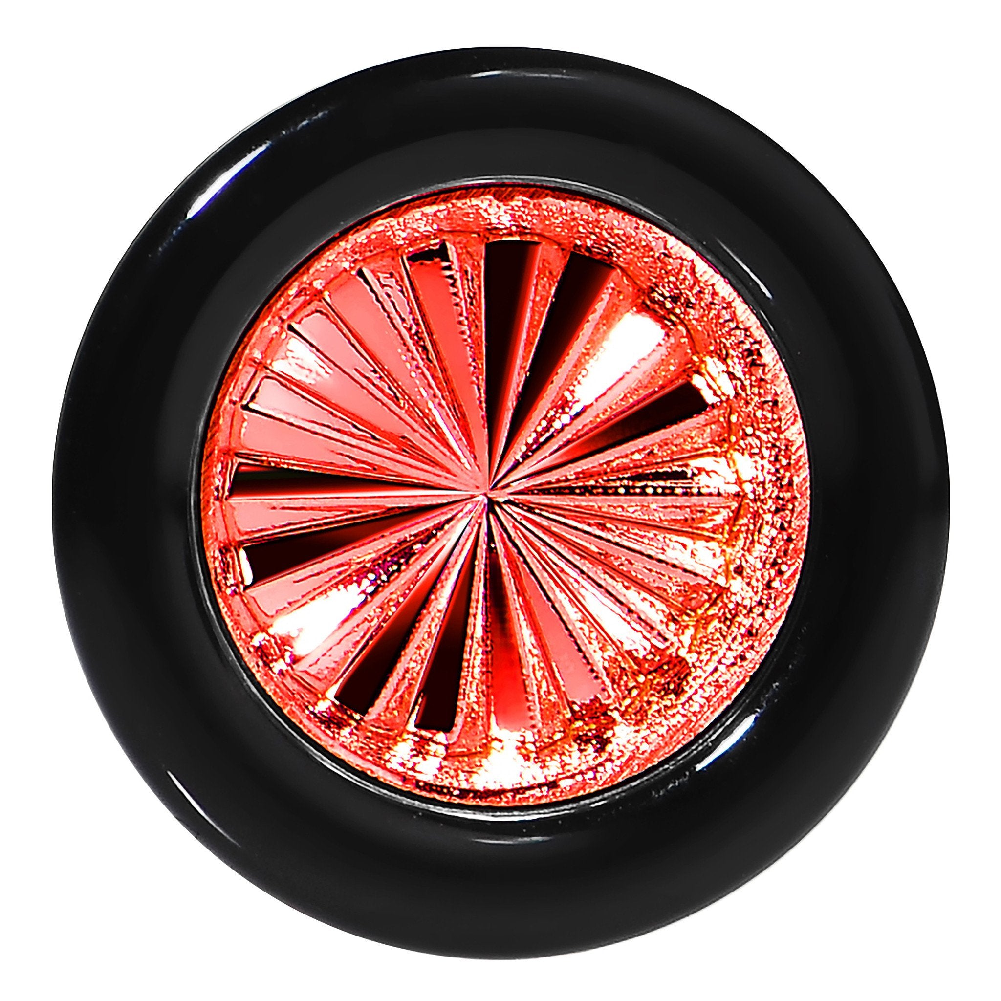 Black Acrylic Red Flashy Tire Rim Saddle Plug 2 Gauge to 20mm