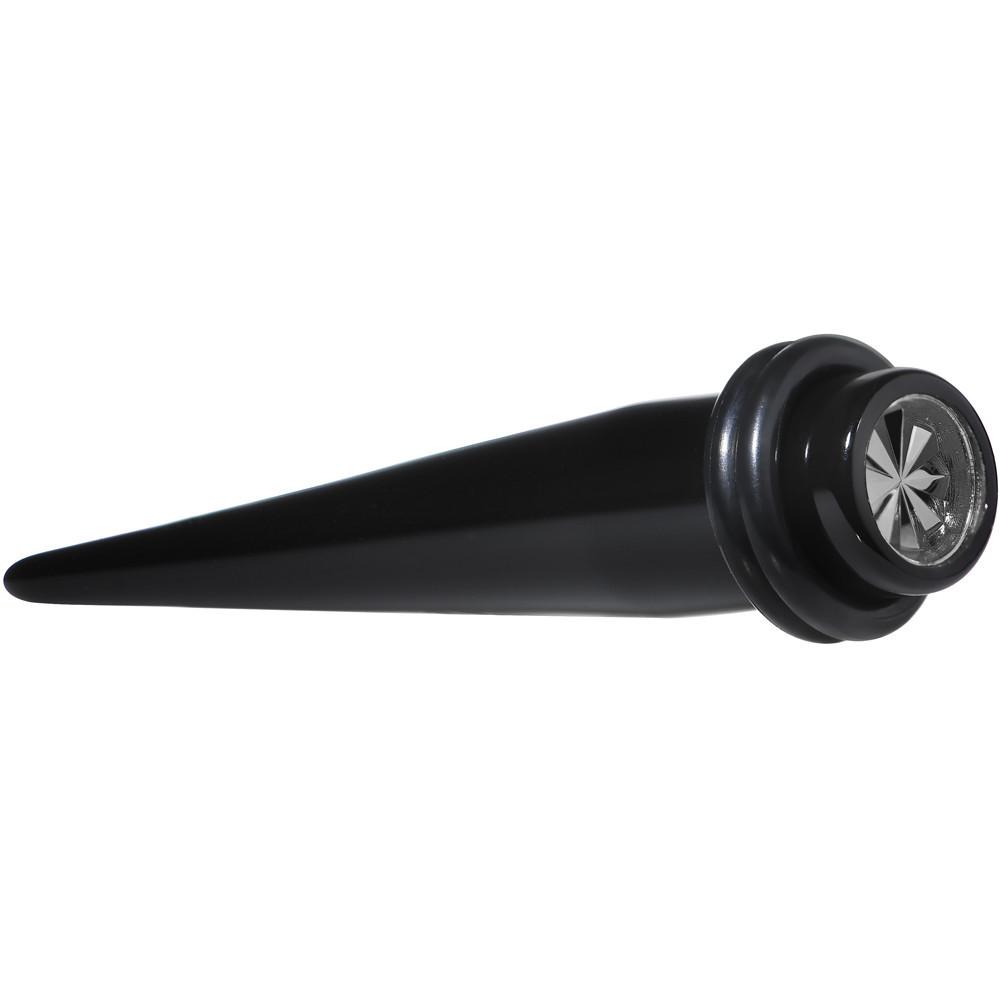 Black Acrylic Grey Flashy Tire Rim Taper 2 Gauge to 20mm