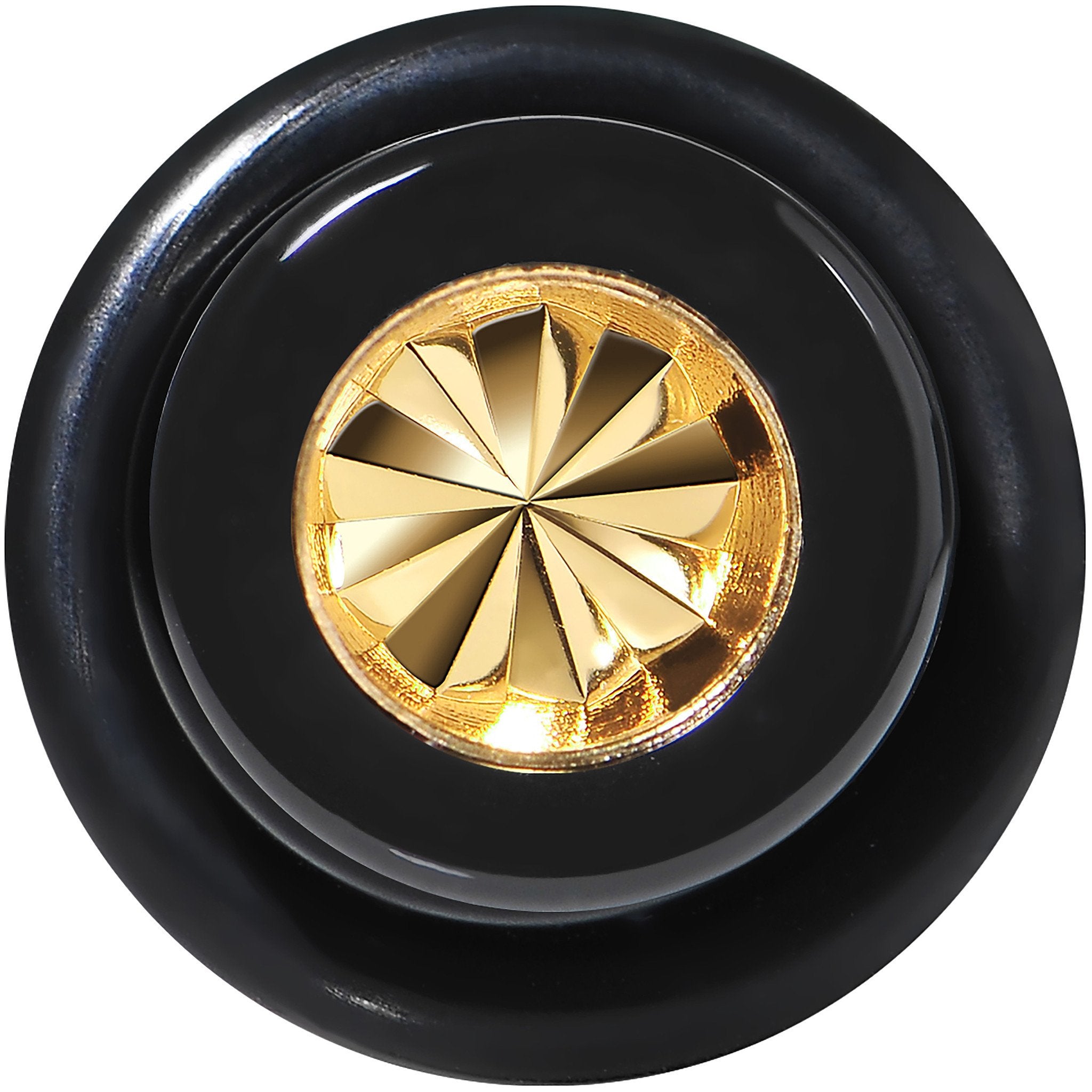 Black Acrylic Gold Flashy Tire Rim Taper 2 Gauge to 20mm