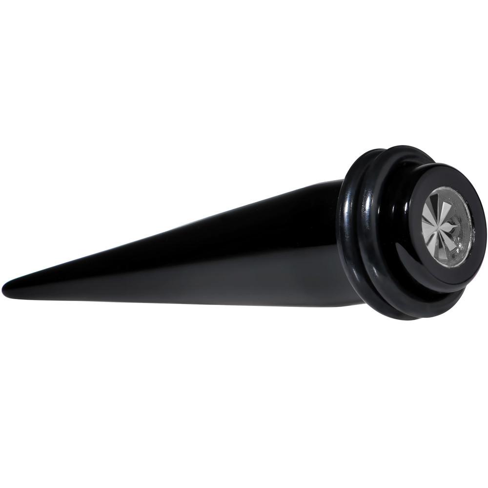 Black Acrylic Grey Flashy Tire Rim Taper 2 Gauge to 20mm