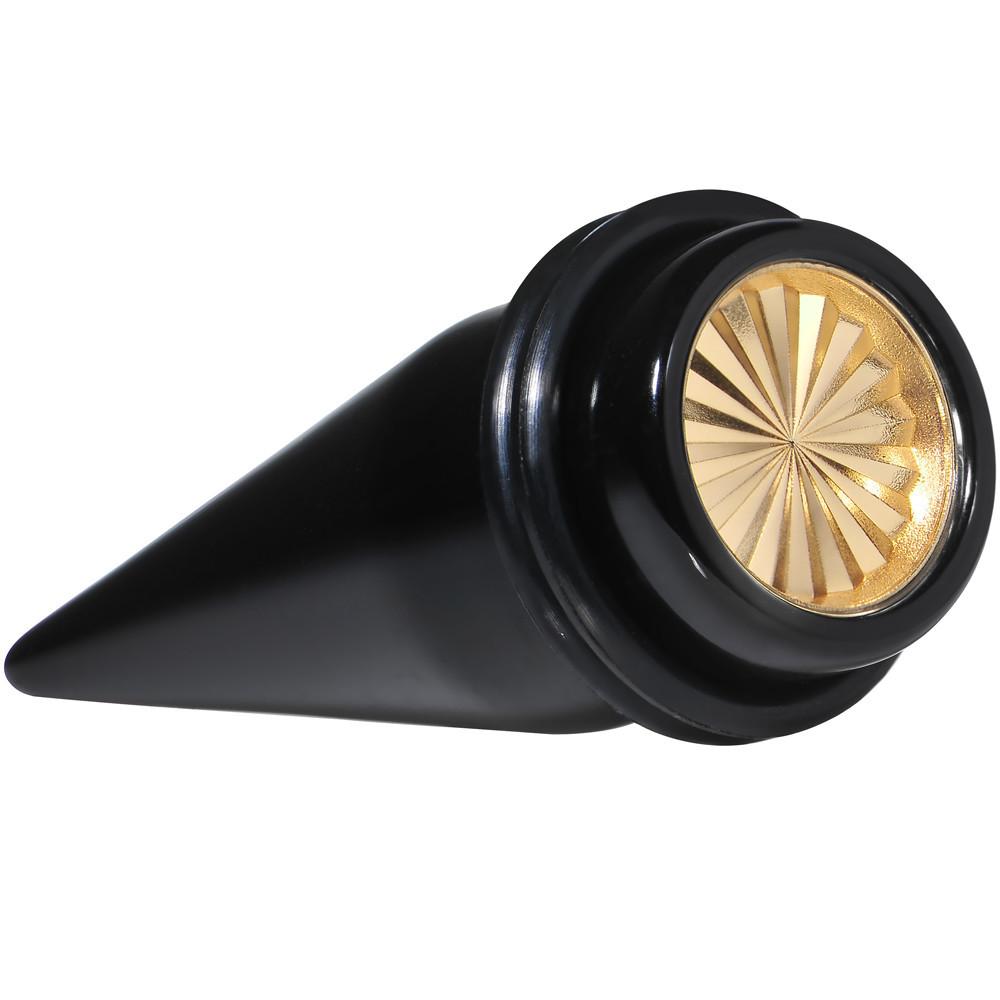 Black Acrylic Gold Flashy Tire Rim Taper 2 Gauge to 20mm