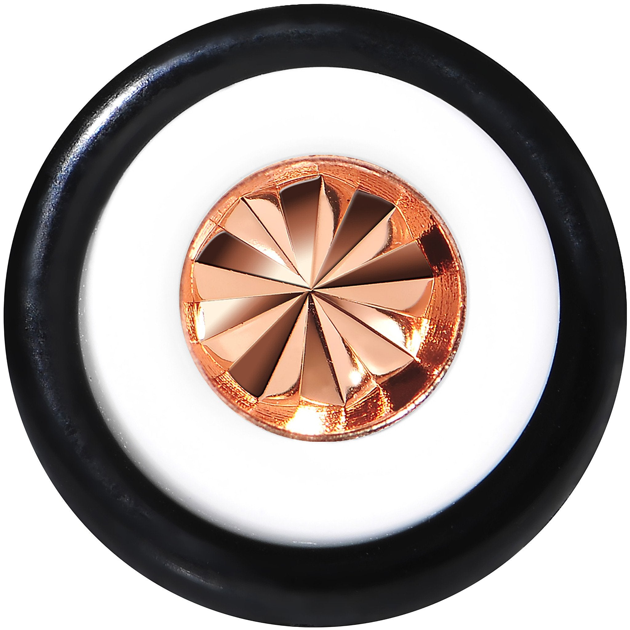 White Acrylic Pink Flashy Tire Rim Taper 2 Gauge to 20mm