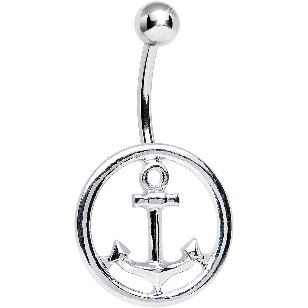 Stainless Steel Circlet Anchor Belly Ring