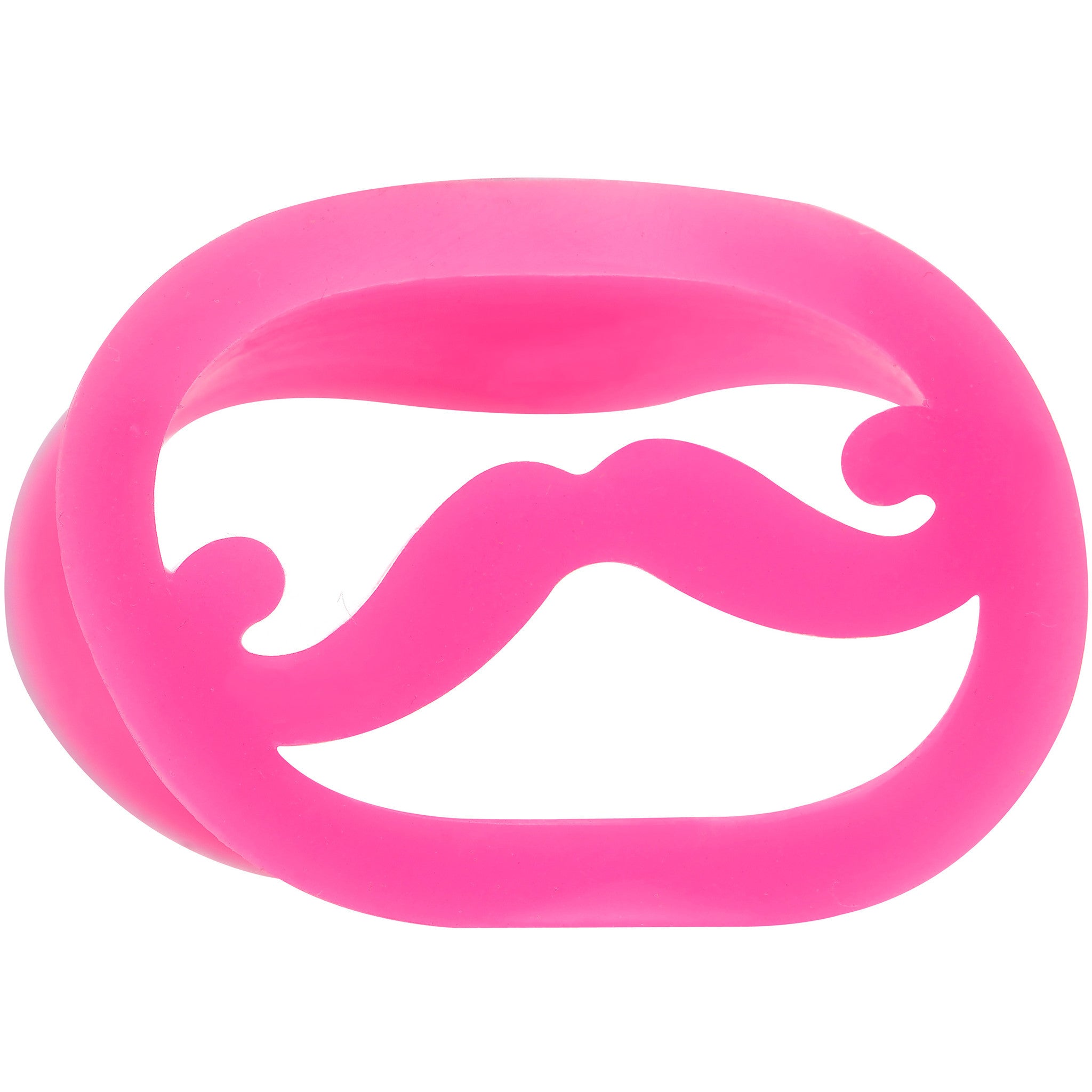 9/16 Pink Silicone Dapper Mustache Tunnel Plug