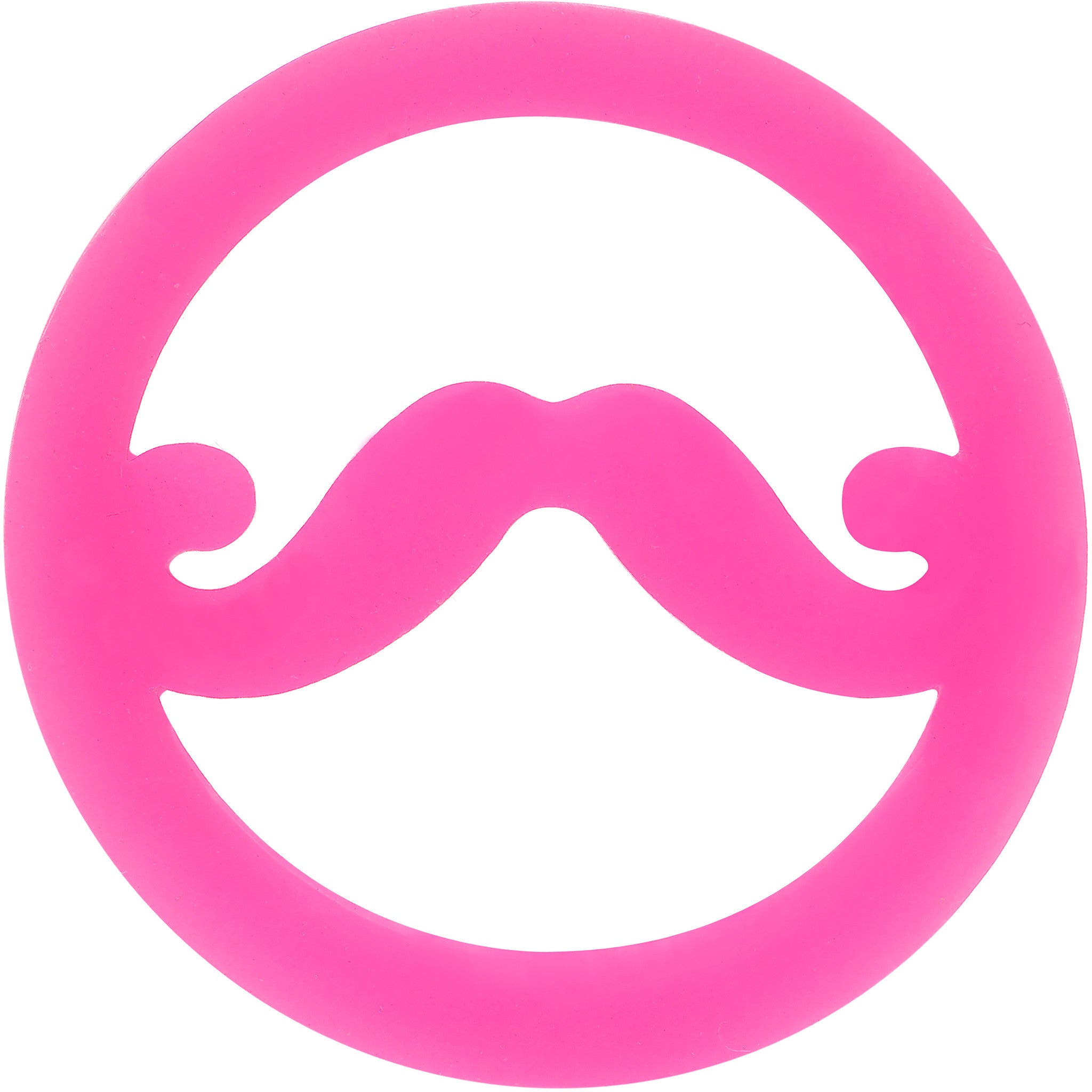 25mm Pink Silicone Dapper Mustache Tunnel Plug