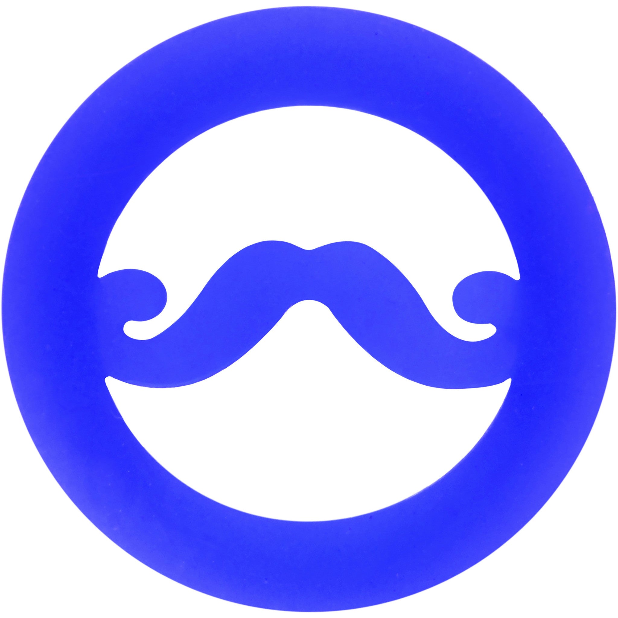 9/16 Blue Silicone Dapper Mustache Tunnel Plug