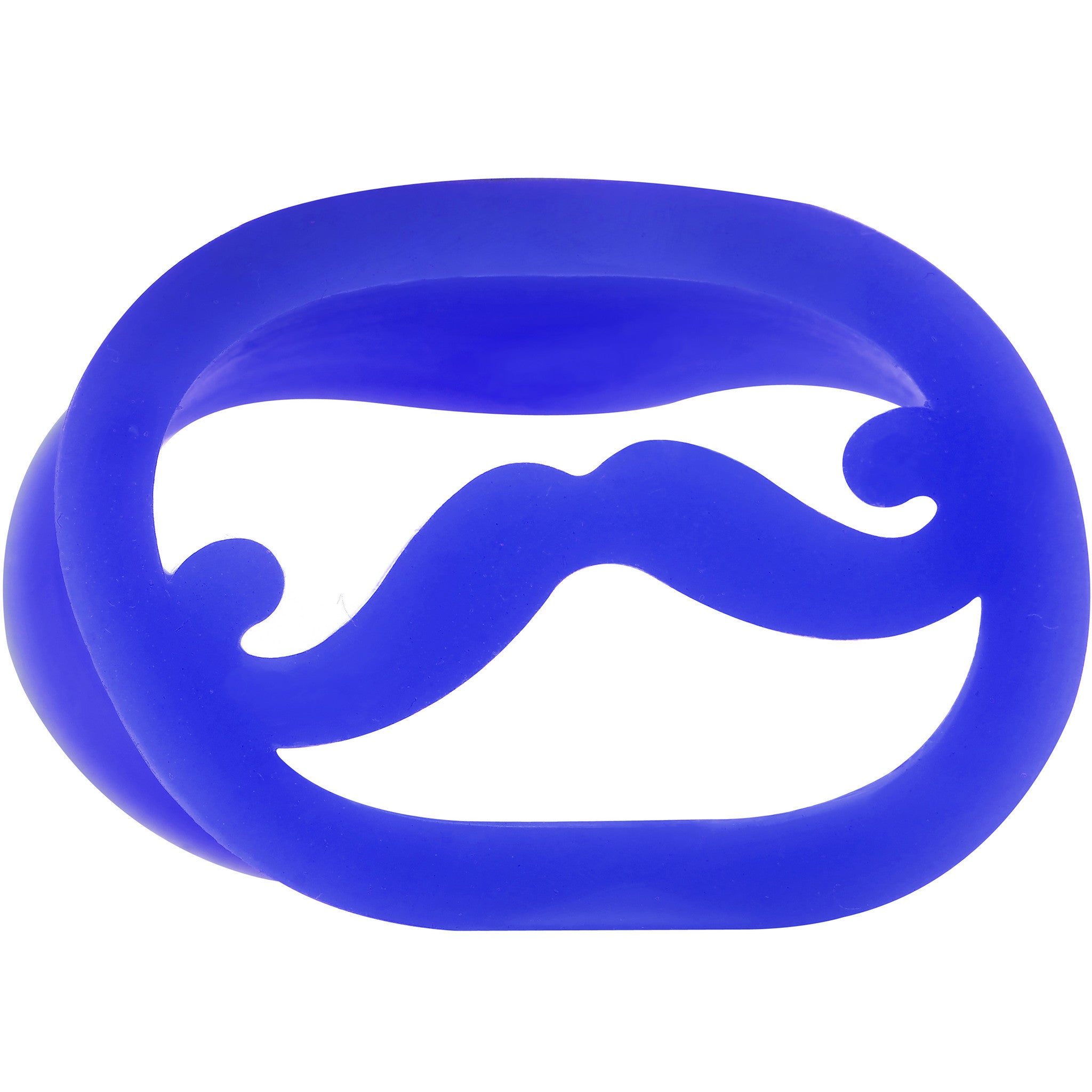 9/16 Blue Silicone Dapper Mustache Tunnel Plug