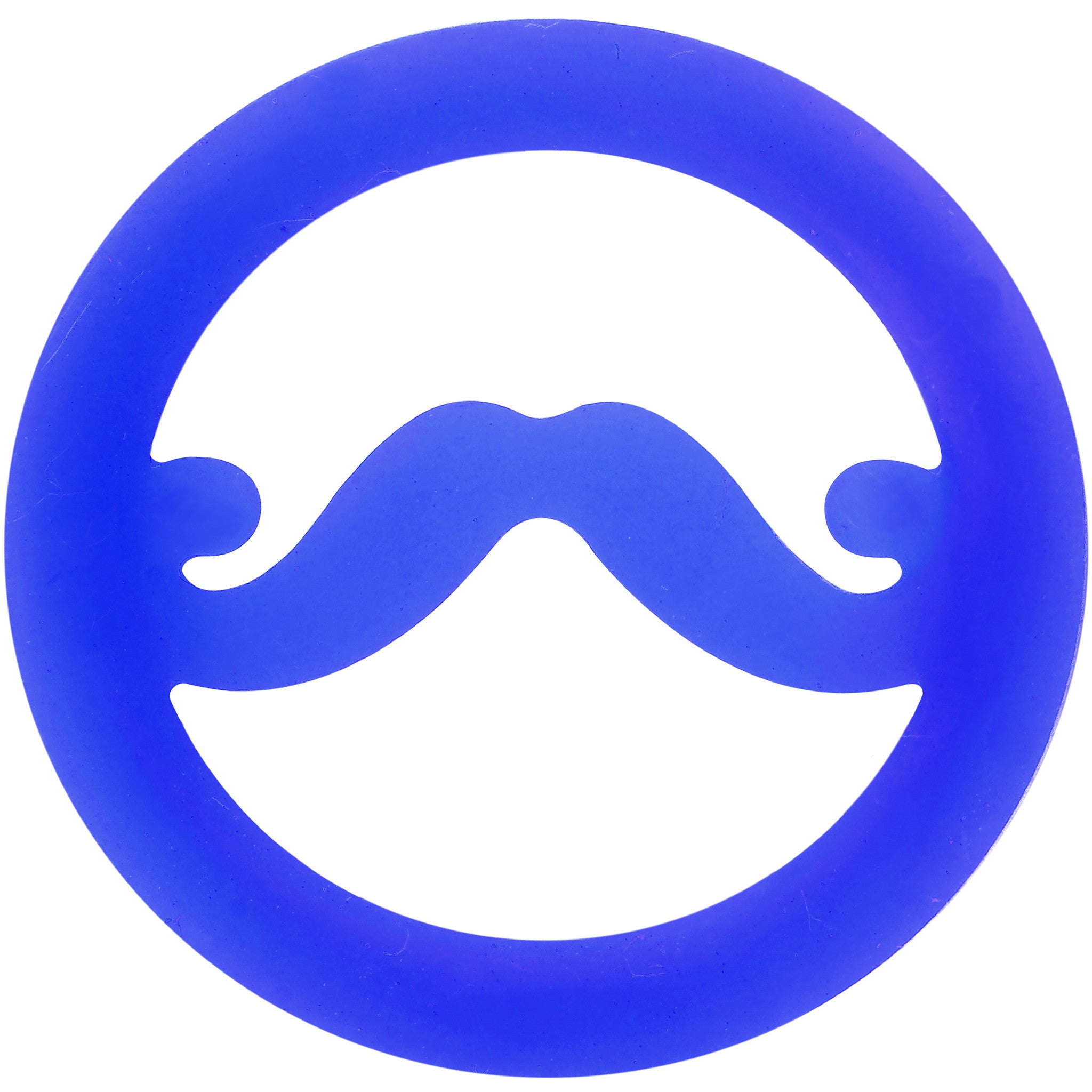 18mm Blue Silicone Dapper Mustache Tunnel Plug