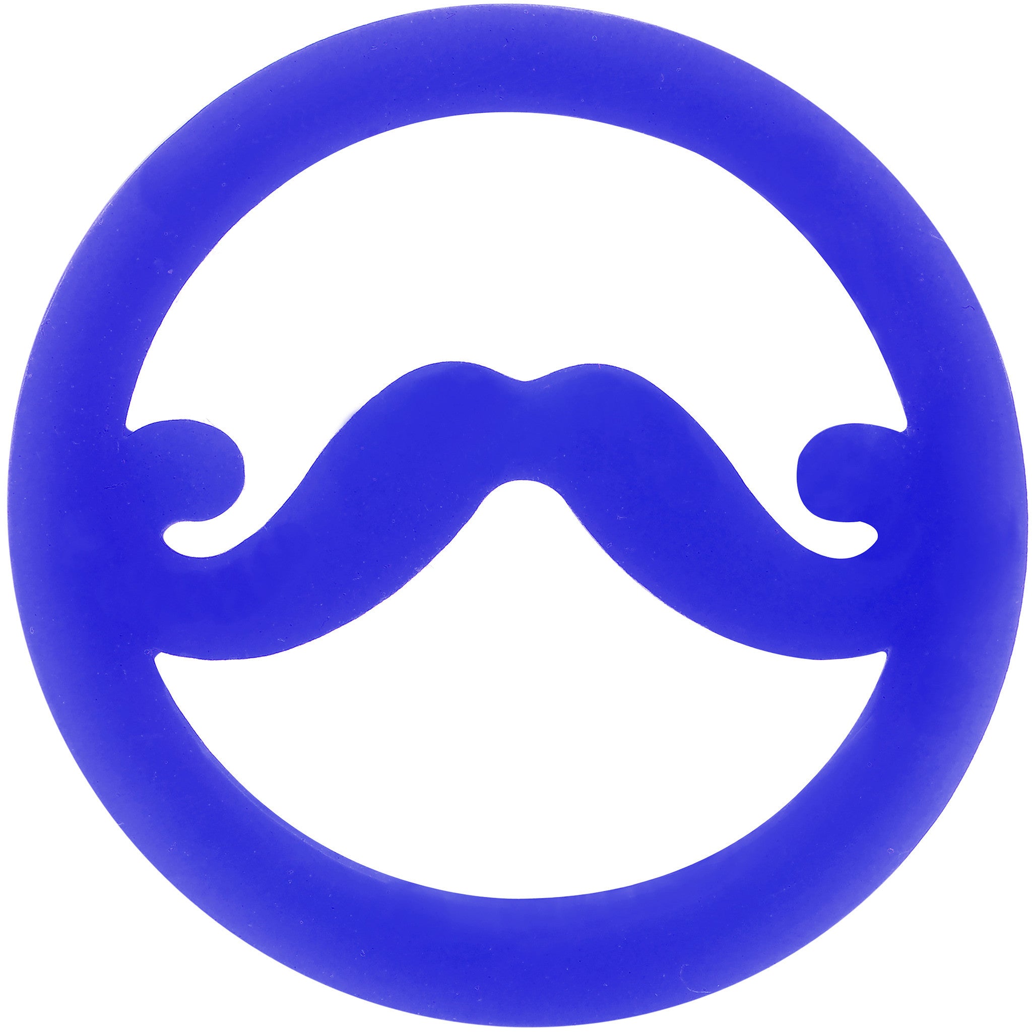 25mm Blue Silicone Dapper Mustache Tunnel Plug