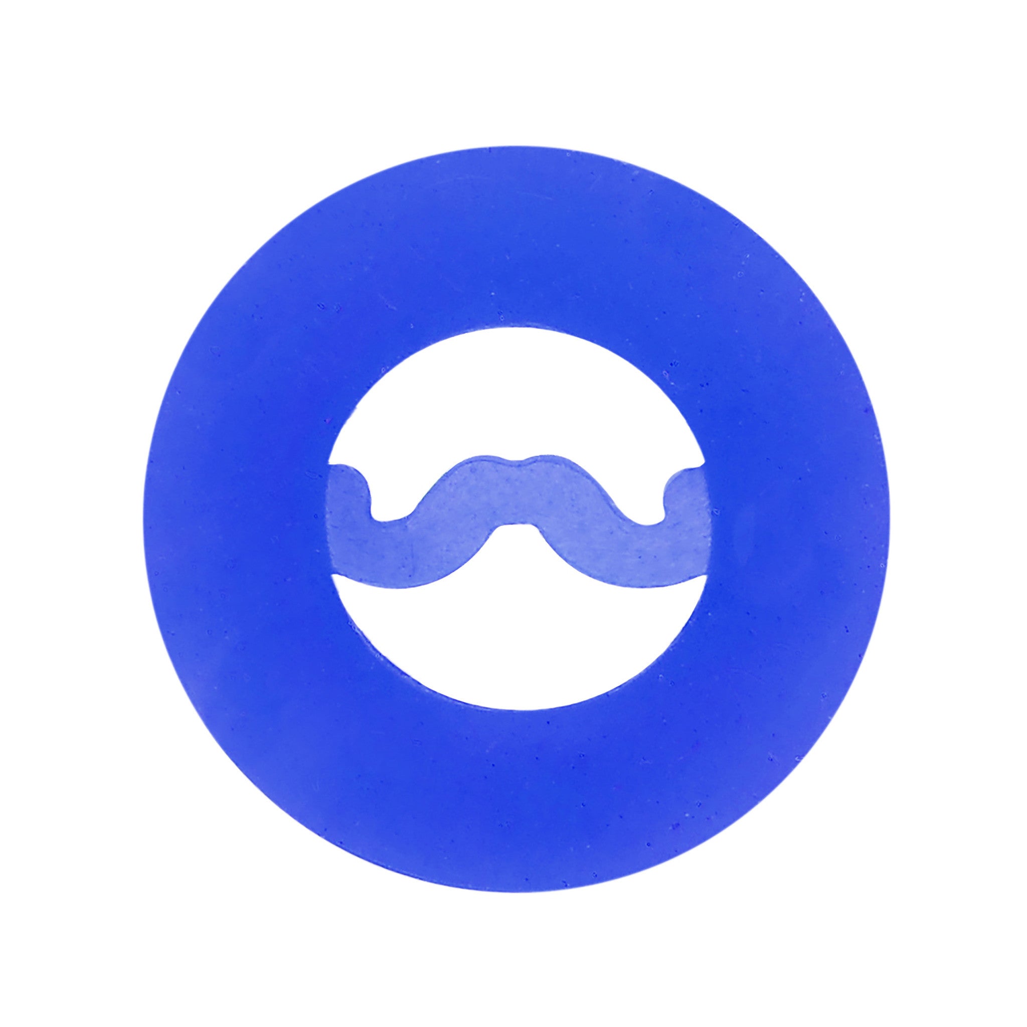 2 Gauge Blue Silicone Dapper Mustache Tunnel Plug