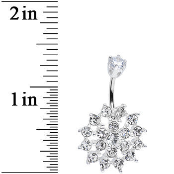 925 Sterling Silver Clear CZ Sparkling Fortuna Star Belly Ring