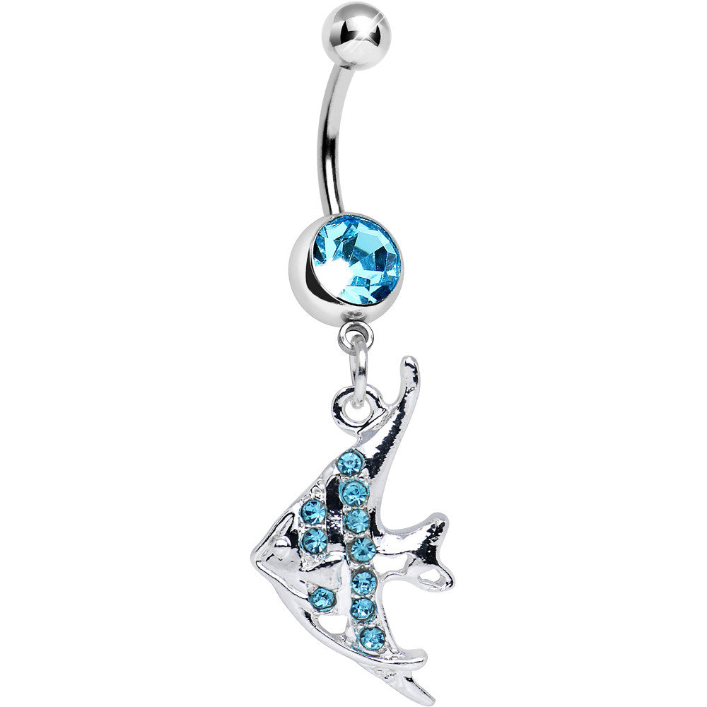 Aqua Gem Coral Reef Tropical Fish Dangle Belly Ring