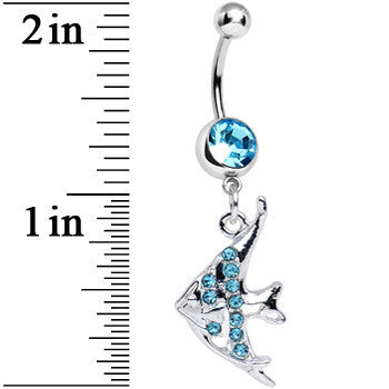 Aqua Gem Coral Reef Tropical Fish Dangle Belly Ring