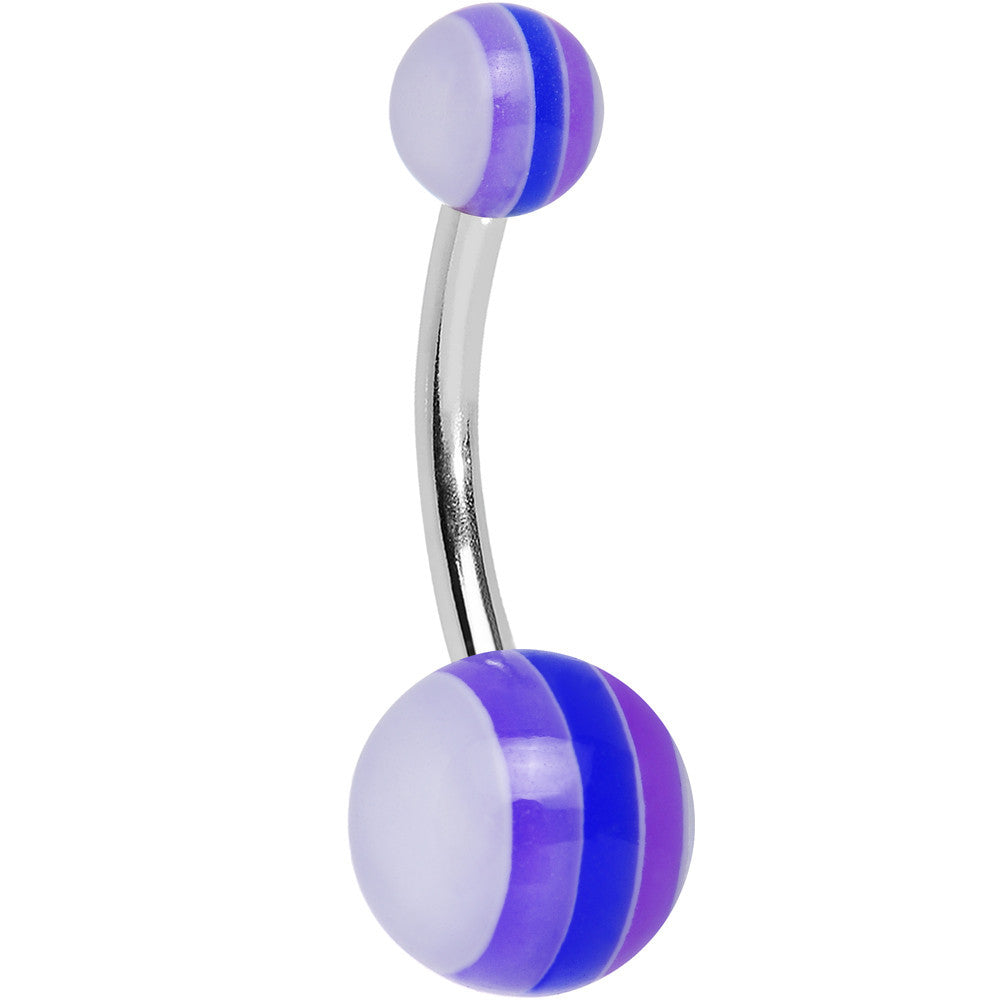 Acrylic Ambient Double Toned Purple Striped Belly Ring