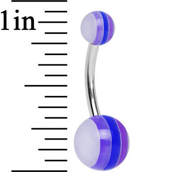 Acrylic Ambient Double Toned Purple Striped Belly Ring