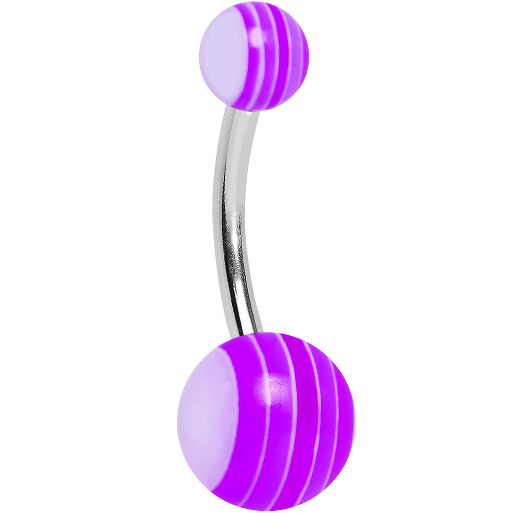 Acrylic Deep Ultra Violet Striped Belly Ring