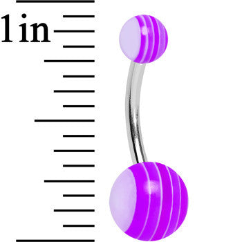 Acrylic Deep Ultra Violet Striped Belly Ring