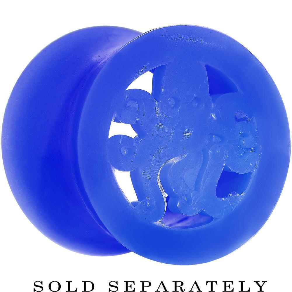 Blue Silicone Deep Sea Octopus Tunnel Plug Available in Sizes 6mm to 25mm