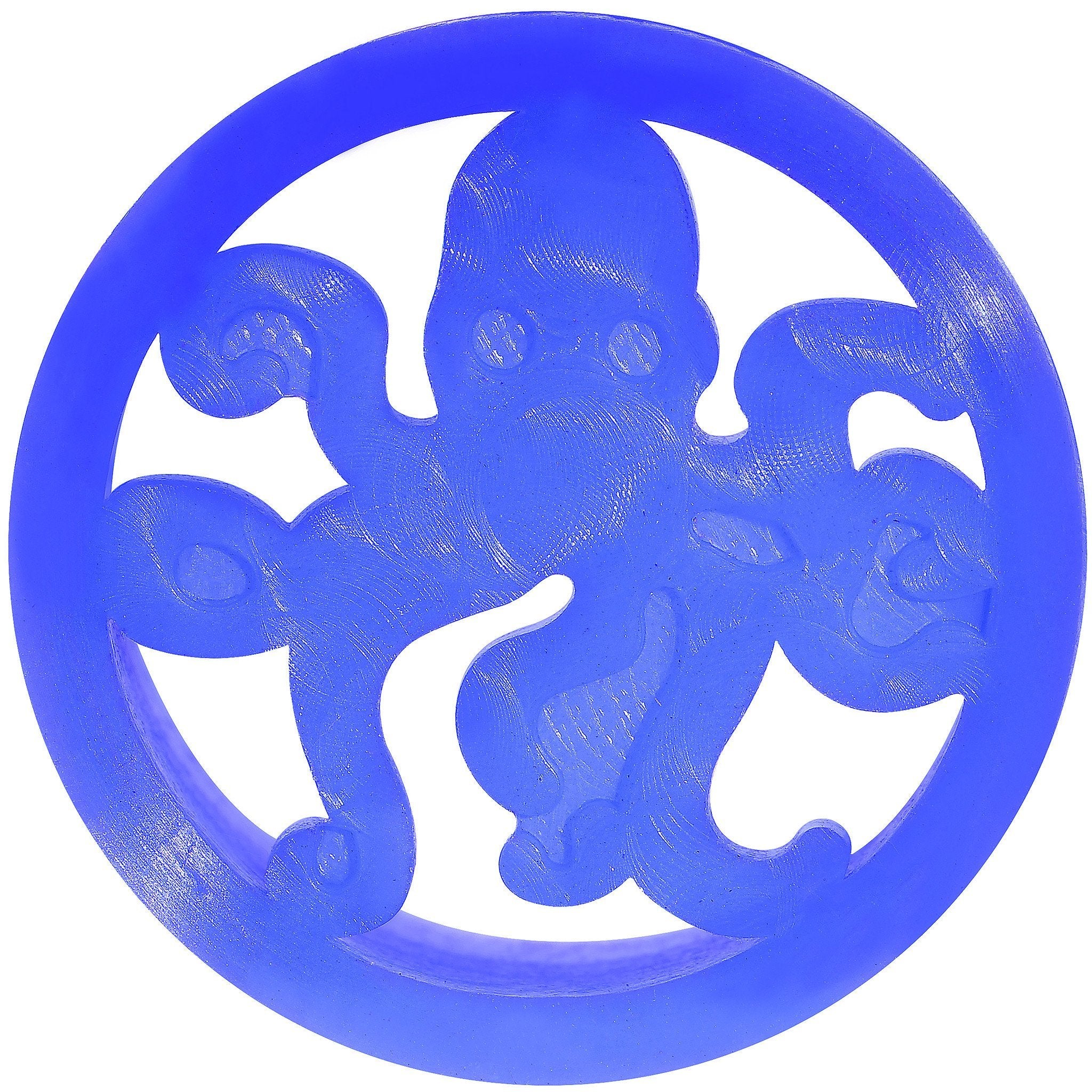 Blue Silicone Deep Sea Octopus Tunnel Plug Available in Sizes 6mm to 25mm