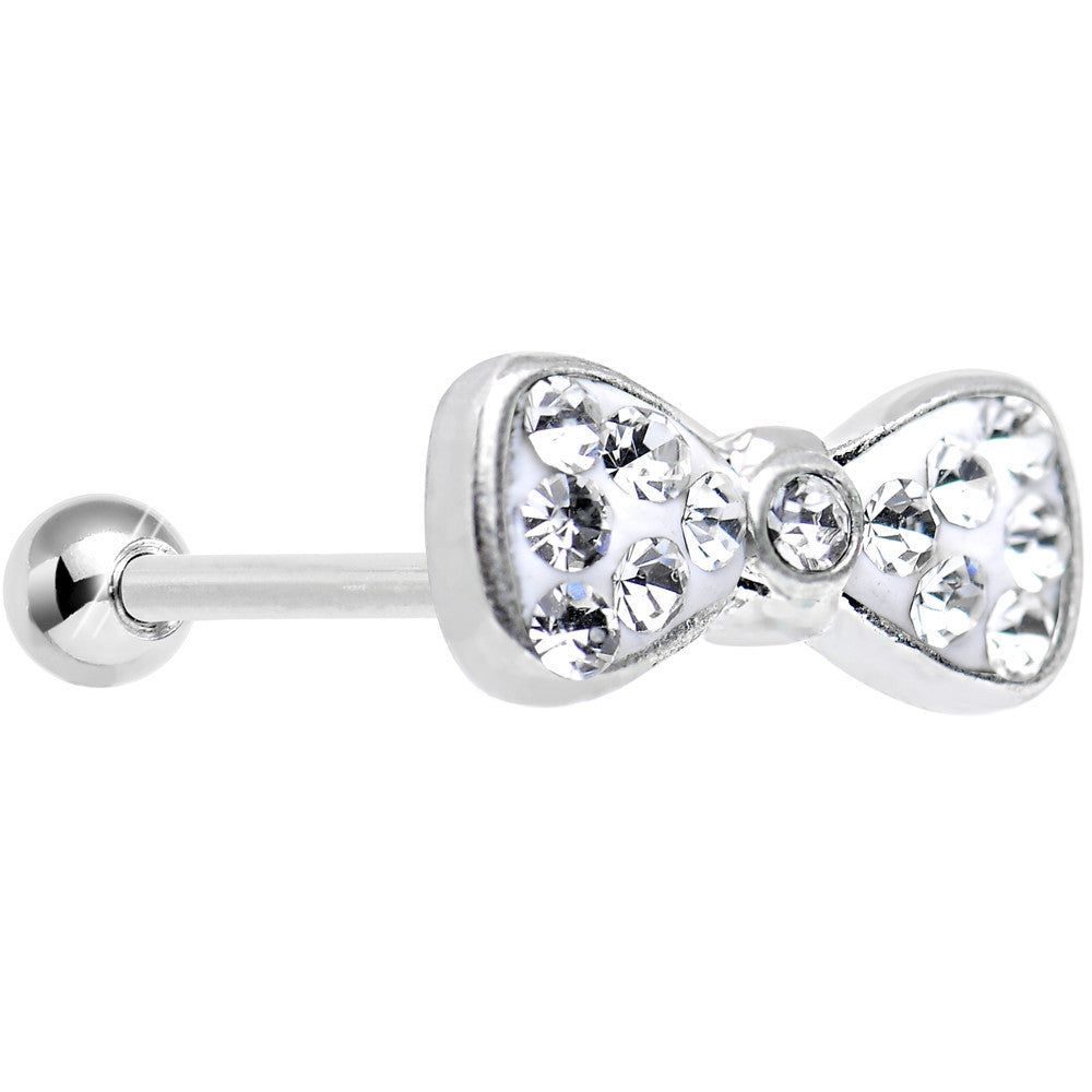 18 Gauge Clear Gem New Year Bow Tie Cartilage Tragus Earring