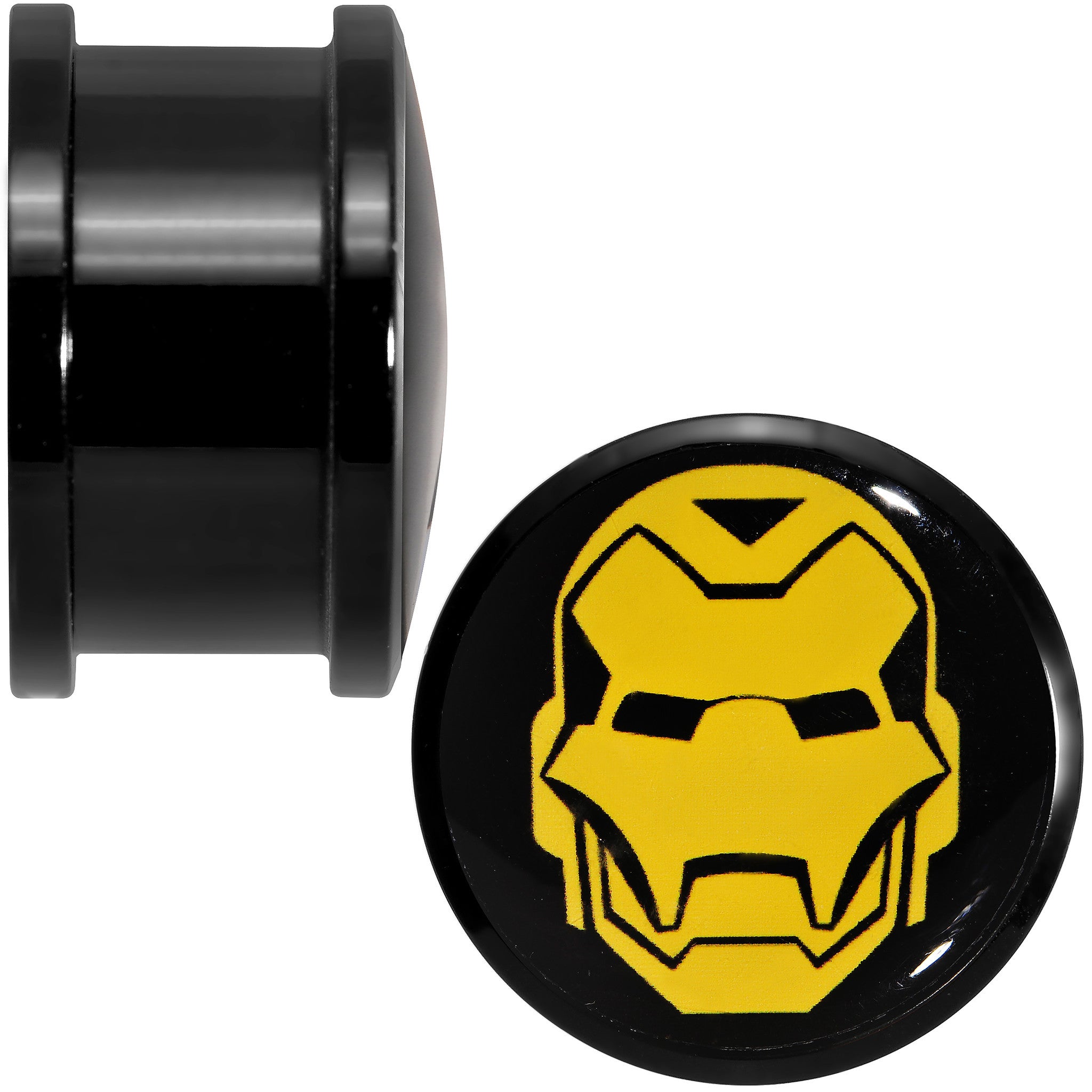 3/4 Licensed Iron Man Acrylic Screw Fit Plugs Set