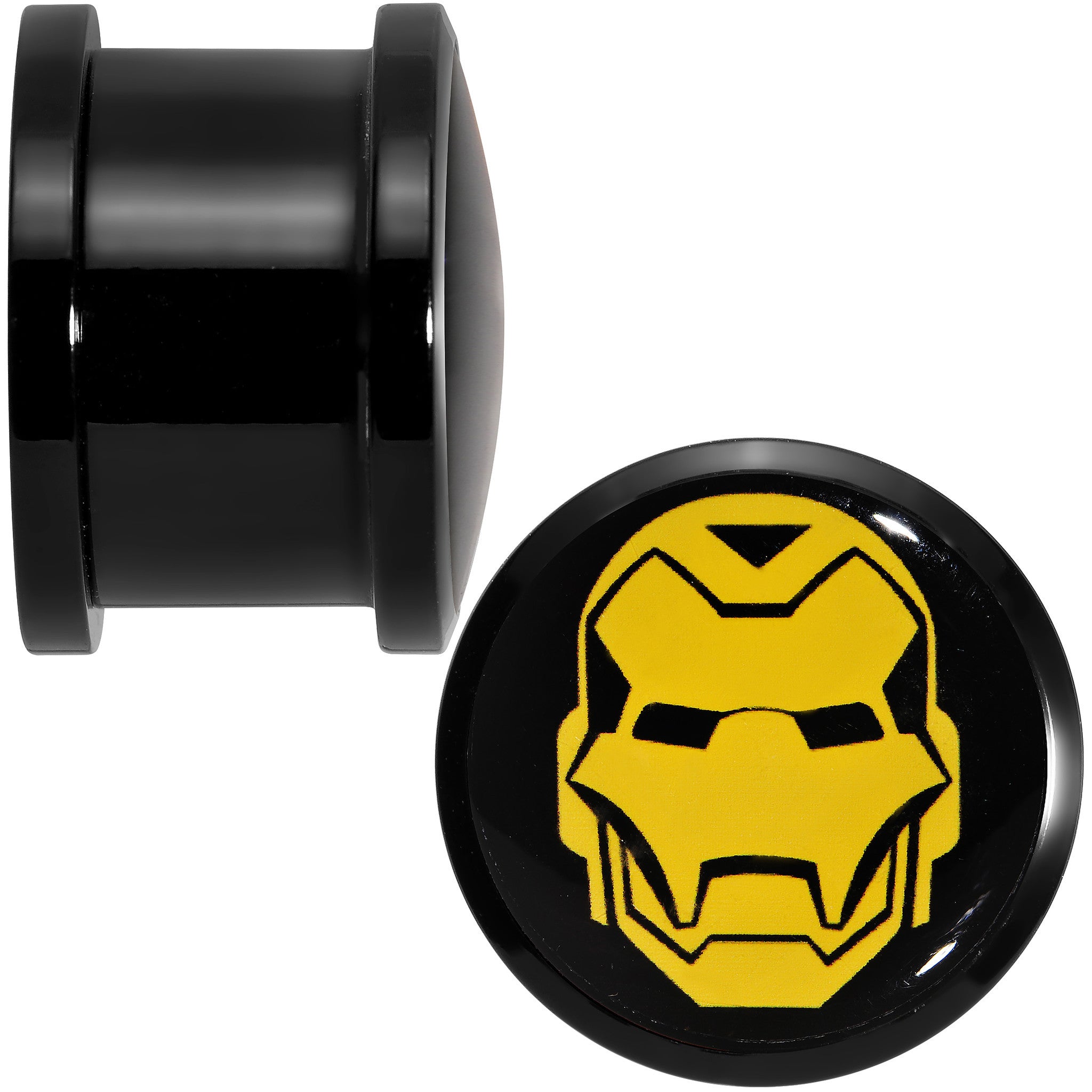 5/8 Licensed Iron Man Acrylic Screw Fit Plugs Set