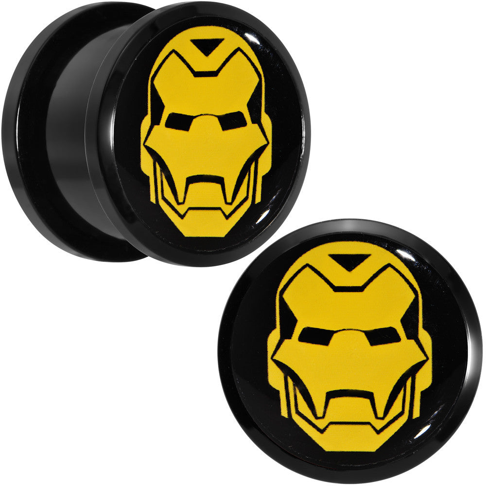 5/8 Licensed Iron Man Acrylic Screw Fit Plugs Set