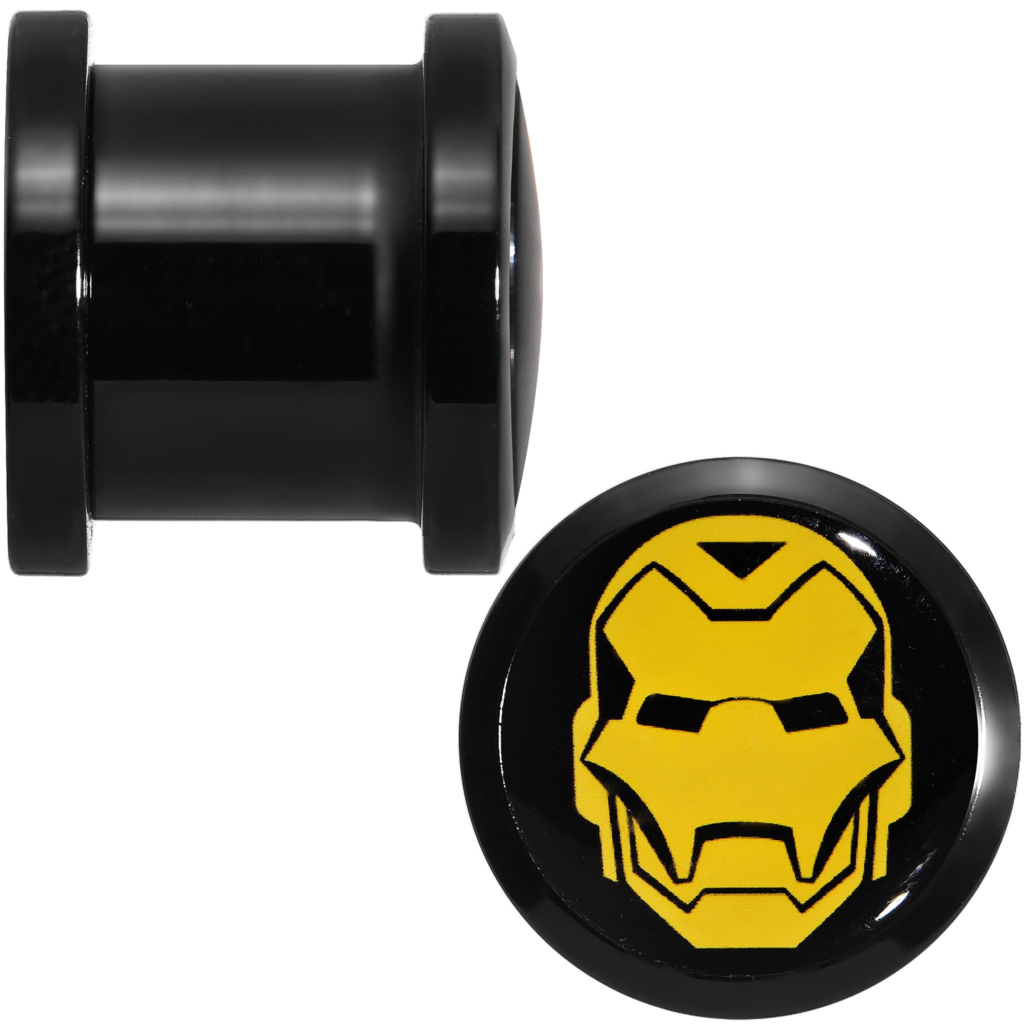 7/16 Licensed Iron Man Acrylic Screw Fit Plugs Set