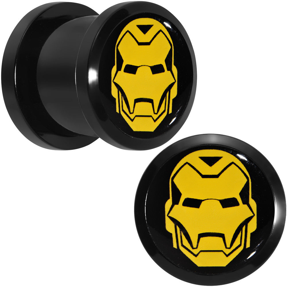 7/16 Licensed Iron Man Acrylic Screw Fit Plugs Set