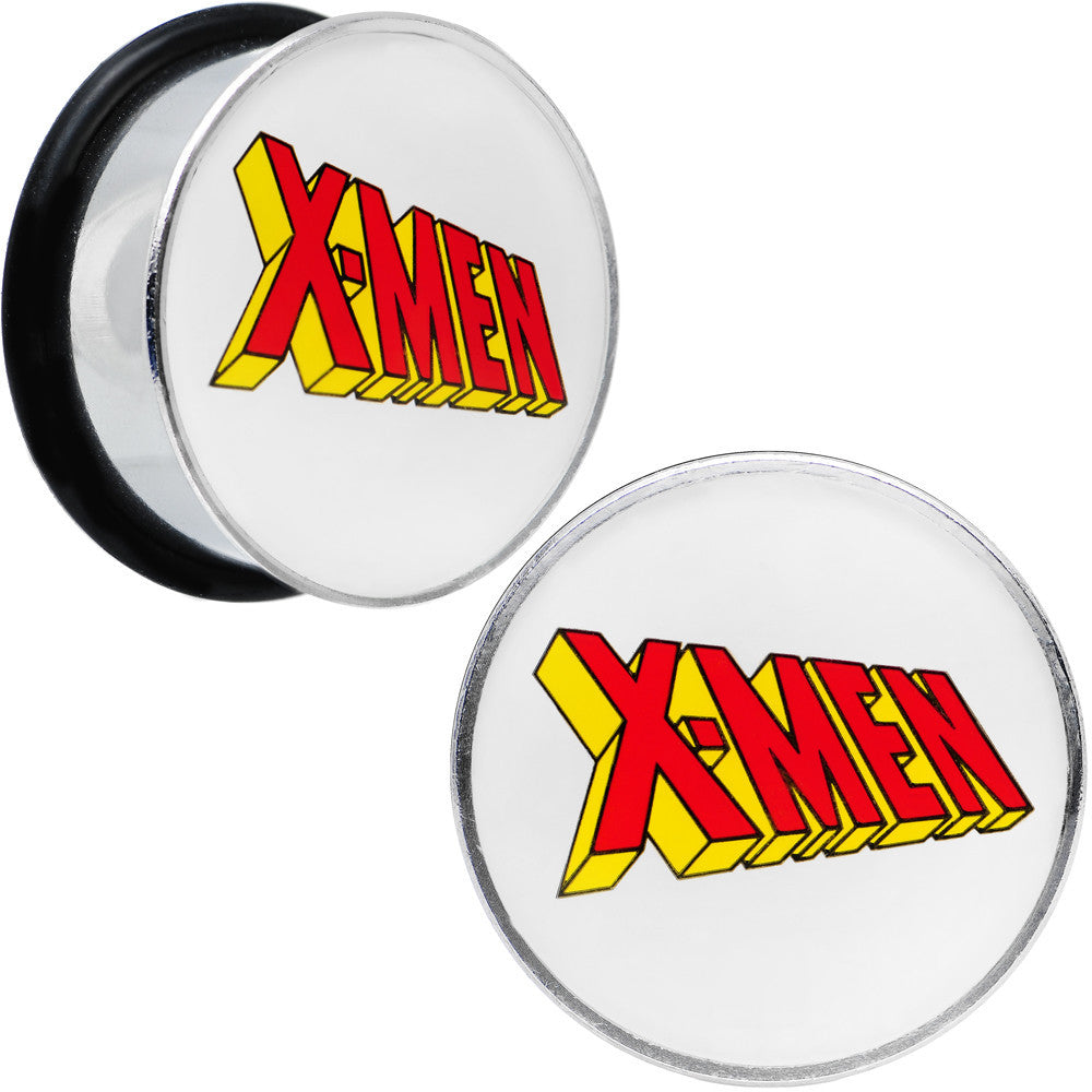 7/8 Licensed X-Men Single Flare Steel Tunnel Plugs Set