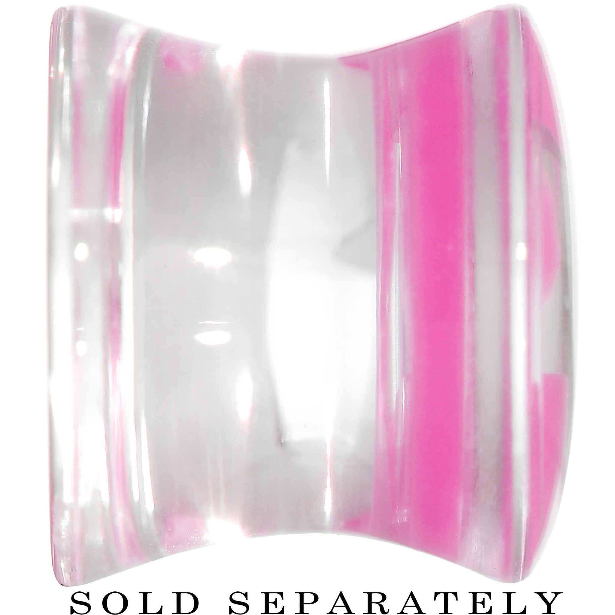 Clear Pink Acrylic Wish on a Star Saddle Plug 2 Gauge to 20mm