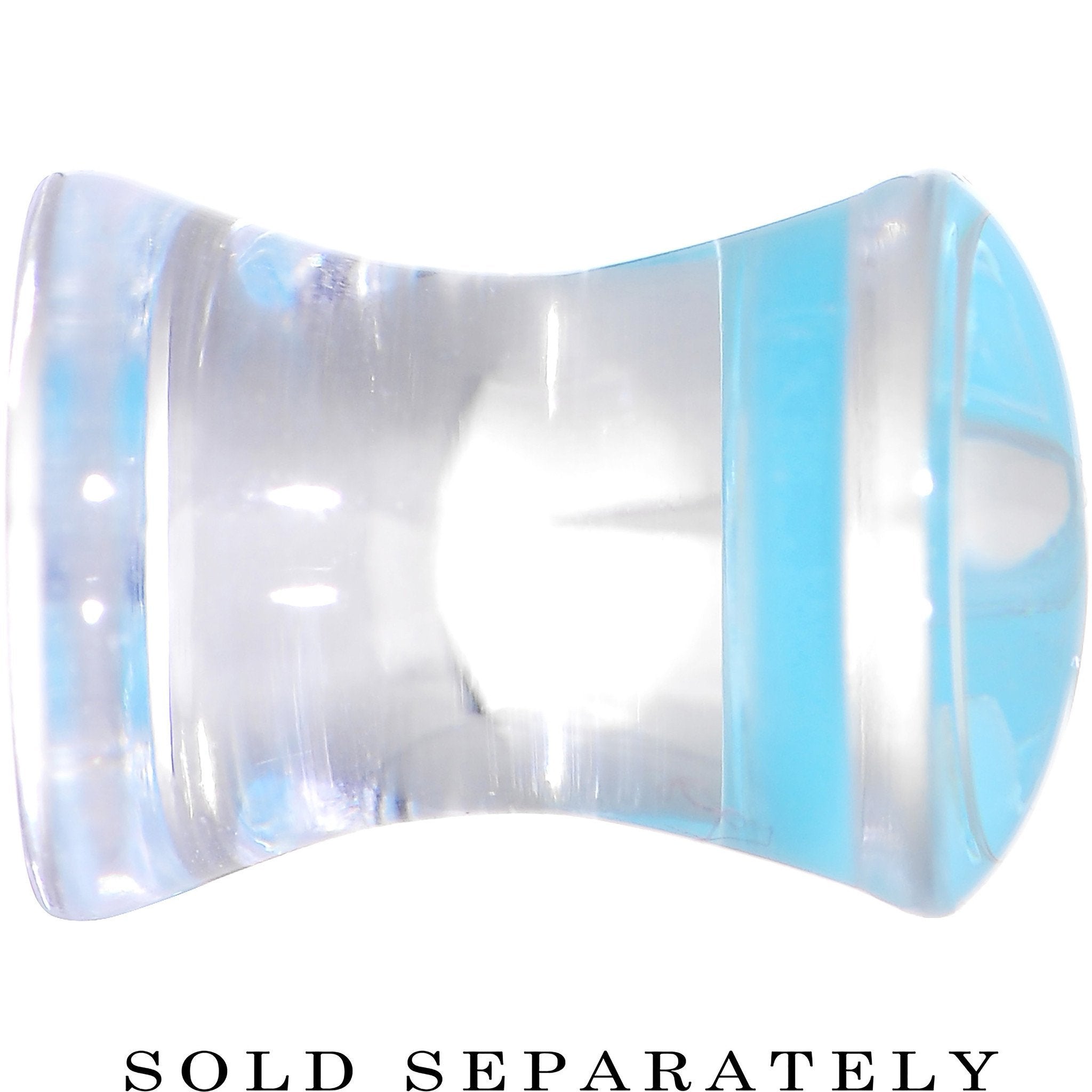 Clear Light Blue Acrylic Set Sail Nautical Anchor Saddle Plug Available in Sizes 6mm to 20mm