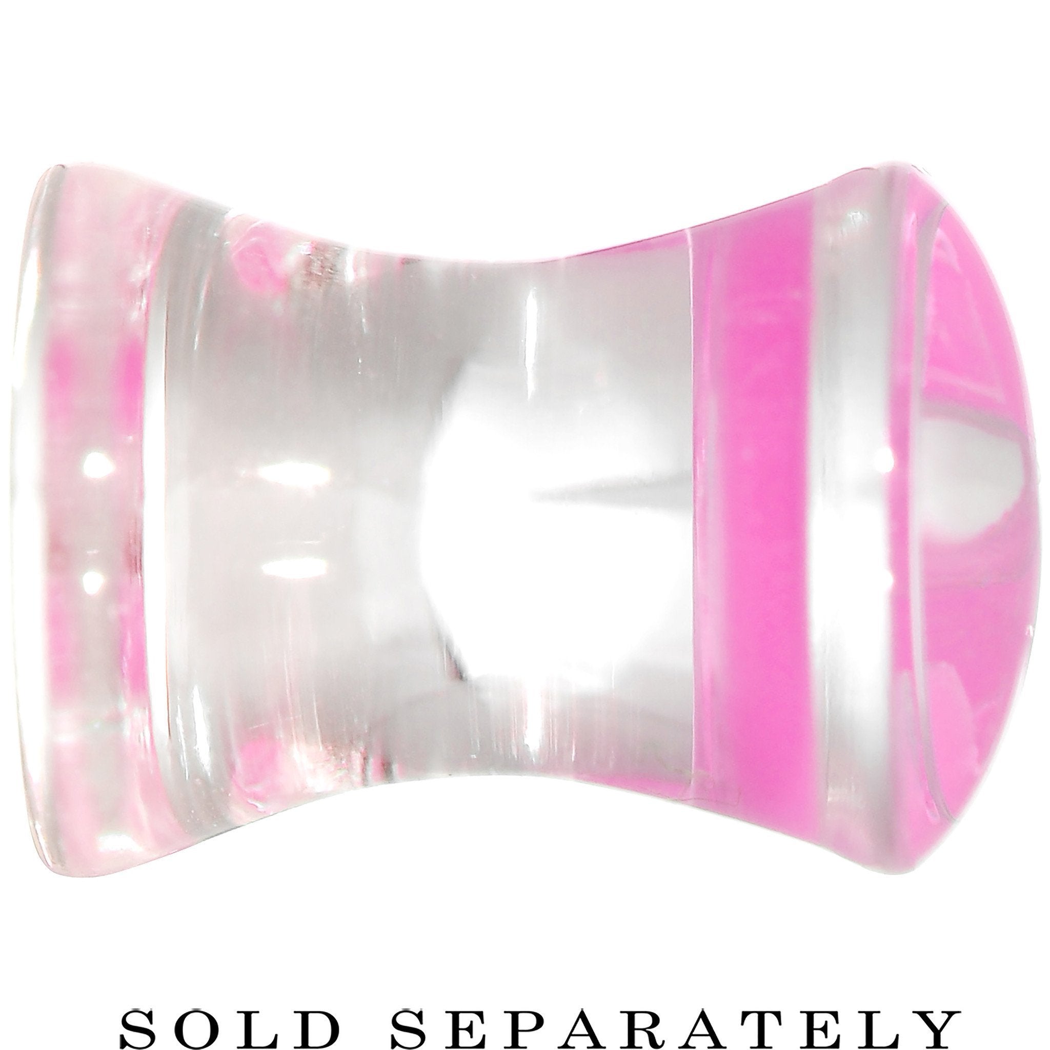 Clear Pink Acrylic Set Sail Nautical Anchor Saddle Plug Available in Sizes 6mm to 20mm