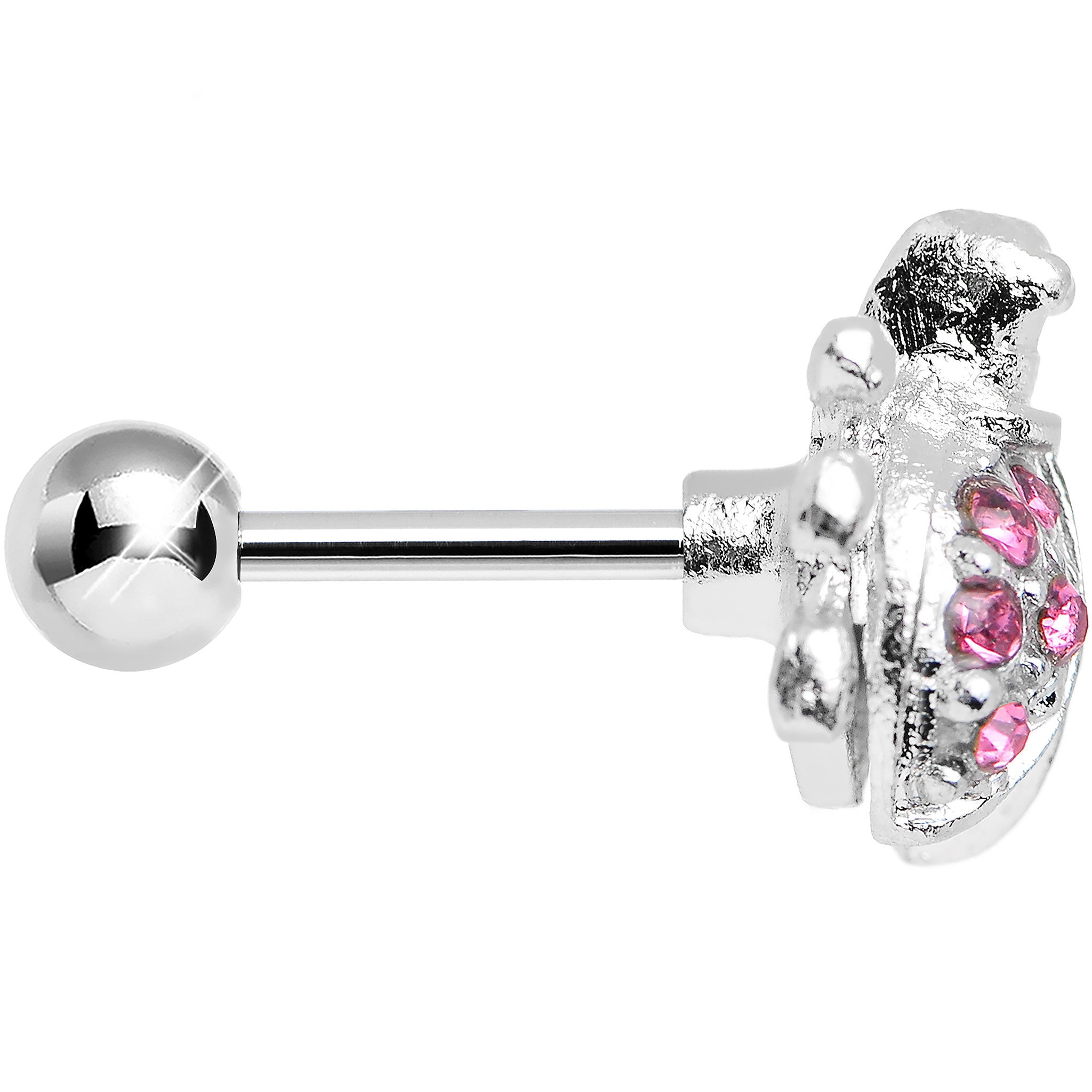 Pink Gem Lovely Ladybug Tragus Cartilage Earring